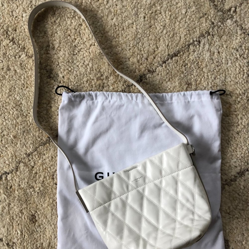 Givenchy Mini  Quilted Leather Bucket Bag - White